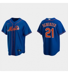 Men New York Mets 21 Max Scherzer Royal Cool Base Stitched Baseball jersey