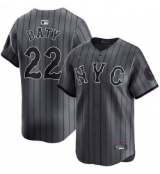 Men New York Mets 22 Brett Baty City Edition Cool Base Stitched Baseball Jersey
