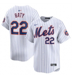 Men New York Mets 22 Brett Baty White 2024 Home Limited Stitched Baseball Jersey