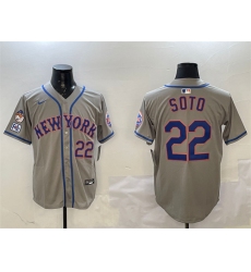 Men New York Mets 22 Juan Soto Grey 2025 Spring Training Alternate Limited Stitched Baseball Jersey