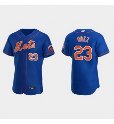 Men New York Mets 23 Javier Baez Men Nike Royal Authentic Alternate MLB Jersey