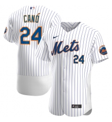 Men New York Mets 24 Robinson Cano Men Nike White Home 2020 Flex Base Player MLB Jersey