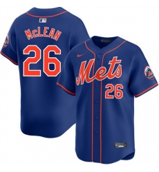 Men New York Mets  26 Nolan McLean 2026 Blue Limited Stitched Baseball Jersey