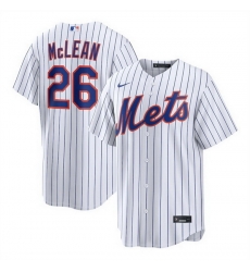 Men New York Mets 26 Nolan McLean 2026 White Cool Base Stitched Baseball Jersey Men New York Mets 26 Nolan McLean 2026 White Cool Base Stitched Baseball Jersey