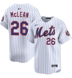 Men New York Mets  26 Nolan McLean White 2025 Home Limited Stitched Baseball Jersey