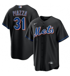 Men New York Mets 31 Mike Piazza 2022 Black Cool Base Stitched Baseball Jersey