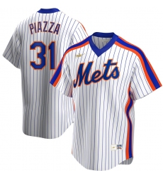 Men New York Mets 31 Mike Piazza Nike Home Cooperstown Collection Player MLB Jersey White