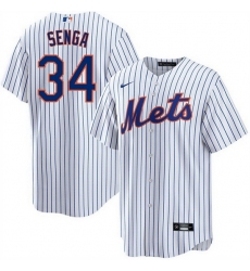 Men New York Mets 34 Kodai Senga White Cool Base Stitched Jersey