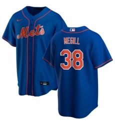 Men New York Mets 38 Tylor Megill Royal Cool Base Stitched Baseball Jersey Men New York Mets 38 Tylor Megill Royal Cool Base Stitched Baseball Jersey