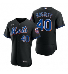 Men New York Mets 40 Chris Bassitt Black Flex Base Stitched jersey