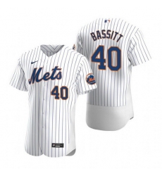 Men New York Mets 40 Chris Bassitt White Flex Base Stitched jersey
