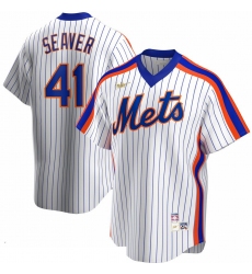 Men New York Mets 41 Tom Seaver Nike Home Cooperstown Collection Player MLB Jersey White