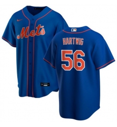 Men New York Mets 56 Grant Hartwig Blue Cool Base Stitched Baseball Jersey