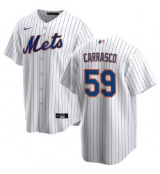 Men New York Mets 59 Carlos Carrasco White Cool Base Stitched Jersey