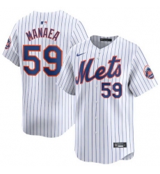 Men New York Mets 59 Sean Manaea White 2024 Home Limited Stitched Baseball Jersey