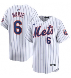 Men New York Mets 6 Starling Marte White 2024 Home Limited Stitched Baseball Jersey