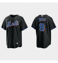 Men New York Mets 9 Brandon Nimmo Black Cool Base Stitched Baseball Jersey