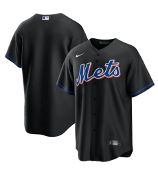 Men New York Mets Blank 2022 Black Cool Base Stitched Baseball Jersey