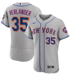 Men New York Mets Justin Verlander  #35 Gray Cool Base Stitched MLB jersey