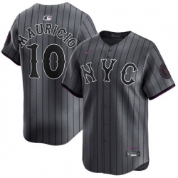 Men New York Mets Ronny Mauricio 10 Black Stitched City Edition Jersey