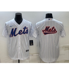 Men New York Mets White Team Big Logo Cool Base Stitched Baseball Jersey