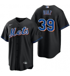 Men Nike New York Mets #39 Edwin Diaz Stitched black jersey