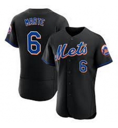 Men Nike New York Mets 6 Starling Marte Black Flex Base Stitched MLB Jersey