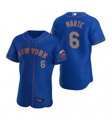 Men Nike New York Mets 6 Starling Marte BlueFlex Base Stitched MLB Jersey