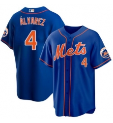 Men Nike New York Mets Francisco Alvarez #4 Blue Stitched MLB jersey