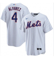 Men Nike New York Mets Francisco Alvarez #4 White Stitched MLB jersey