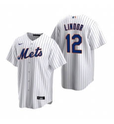 Men Nike New York Mets Francisco Lindor White Cool Base Stitched Jersey