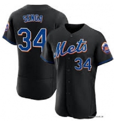 Men Nike New York Mets Kodai Senga #34 Black Stitched FLexbase MLB Jersey