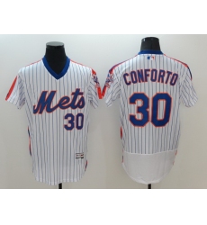 Men Nike New York Mets Michael Conforto 30 White Flex Base Home Stitched Baseball Jersey