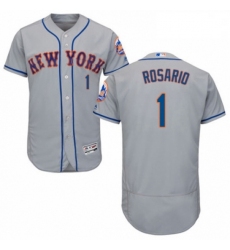 Mens Majestic New York Mets 1 Amed Rosario Grey Road Flex Base Authentic Collection MLB Jersey