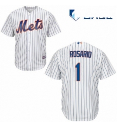 Mens Majestic New York Mets 1 Amed Rosario Replica White Home Cool Base MLB Jersey 