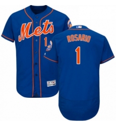 Mens Majestic New York Mets 1 Amed Rosario Royal Blue Alternate Flex Base Authentic Collection MLB Jersey