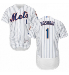 Mens Majestic New York Mets 1 Amed Rosario White Home Flex Base Authentic Collection MLB Jersey