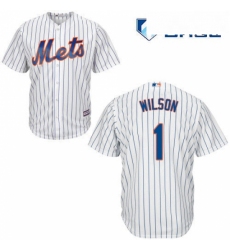 Mens Majestic New York Mets 1 Mookie Wilson Replica White Home Cool Base MLB Jersey