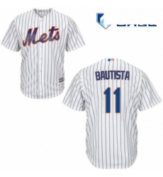 Mens Majestic New York Mets 11 Jose Bautista Replica White Home Cool Base MLB Jersey 