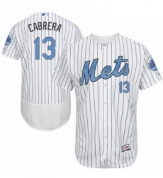 Mens Majestic New York Mets 13 Asdrubal Cabrera Authentic White 2016 Fathers Day Fashion Flex Base MLB Jersey