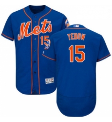 Mens Majestic New York Mets 15 Tim Tebow Royal Blue Flexbase Authentic Collection MLB Jersey