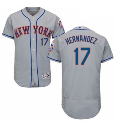 Mens Majestic New York Mets 17 Keith Hernandez Grey Road Flex Base Authentic Collection MLB Jersey