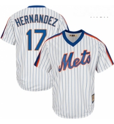 Mens Majestic New York Mets 17 Keith Hernandez Replica White Cooperstown MLB Jersey