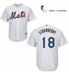 Mens Majestic New York Mets 18 Darryl Strawberry Replica White Home Cool Base MLB Jersey