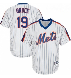 Mens Majestic New York Mets 19 Jay Bruce Replica White Alternate Cool Base MLB Jersey 