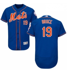 Mens Majestic New York Mets 19 Jay Bruce Royal Blue Alternate Flex Base Authentic Collection MLB Jersey