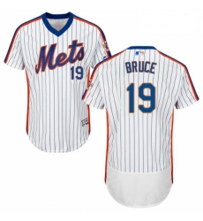 Mens Majestic New York Mets 19 Jay Bruce White Alternate Flex Base Authentic Collection MLB Jersey