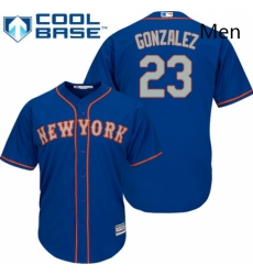 Mens Majestic New York Mets 23 Adrian Gonzalez Replica Royal Blue Alternate Road Cool Base MLB Jersey 