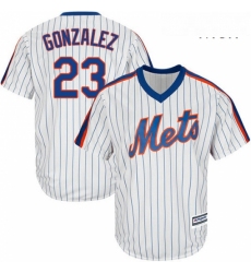 Mens Majestic New York Mets 23 Adrian Gonzalez Replica White Alternate Cool Base MLB Jersey 