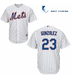 Mens Majestic New York Mets 23 Adrian Gonzalez Replica White Home Cool Base MLB Jersey 